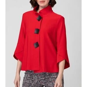 Joseph Ribkoff Tulip Sleeve Trapeze Jacket Cherry Red Women’s 16 Career Designer